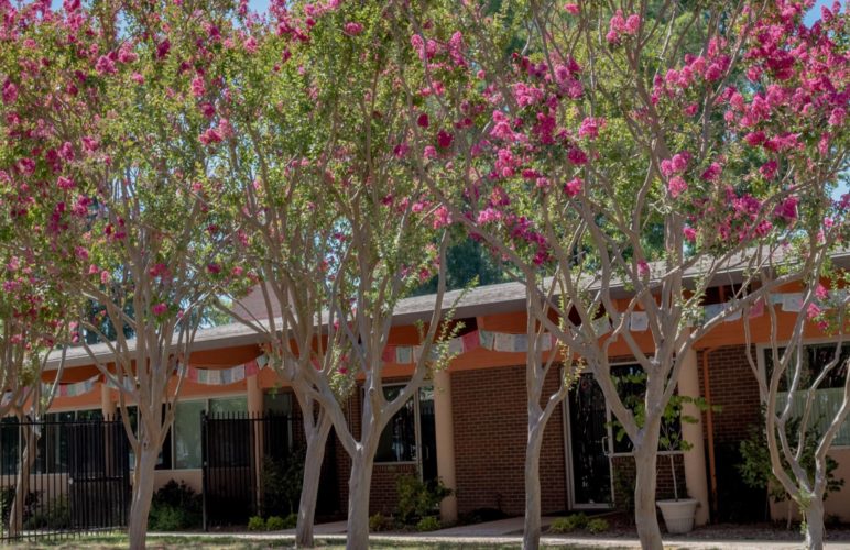 Sacramento Dharma Center building with trees